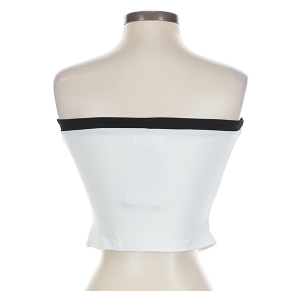 Meshki rosette top white black nwt XS - Picture 2 of 3